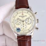 Swiss Copy Patek Philippe Complications Silvery Opaline Dial TW 7750 Chronograph Watches